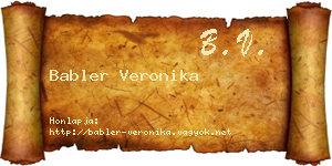 Babler Veronika névjegykártya